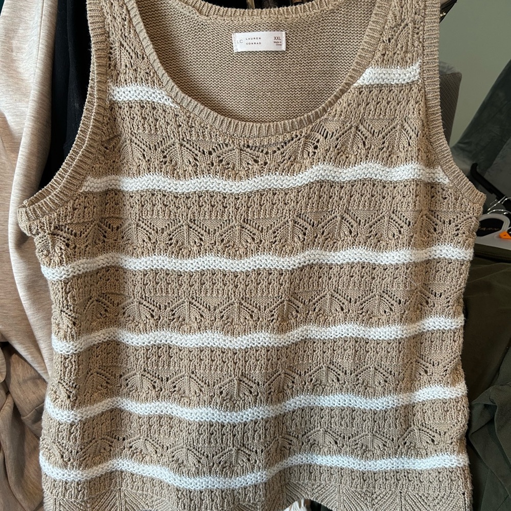 LC Lauren Conrad Beige Knit Top